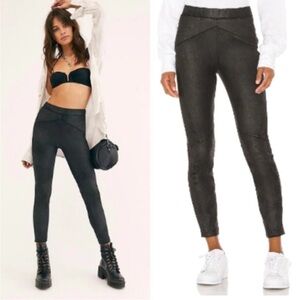 Free People Midnight Vegan Suede Skinny Pants
